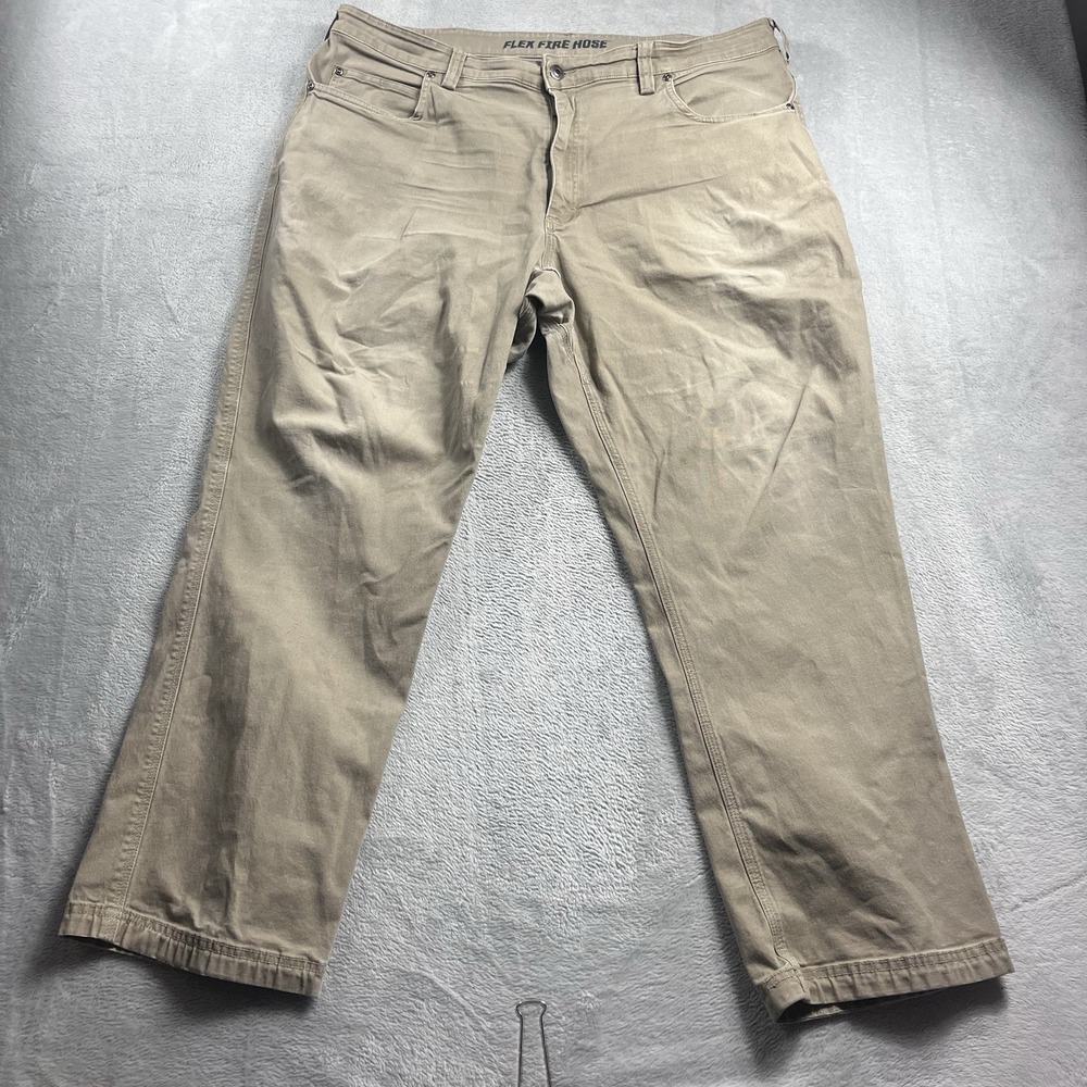 Duluth Trading Cargo Pants Mens 40x28* Flex Fire Hose Canvas Workwear Beige